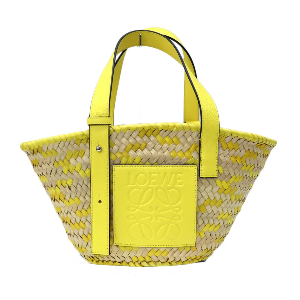 Loewe Leather Basket Tote tan calfskin anagram embossed logo